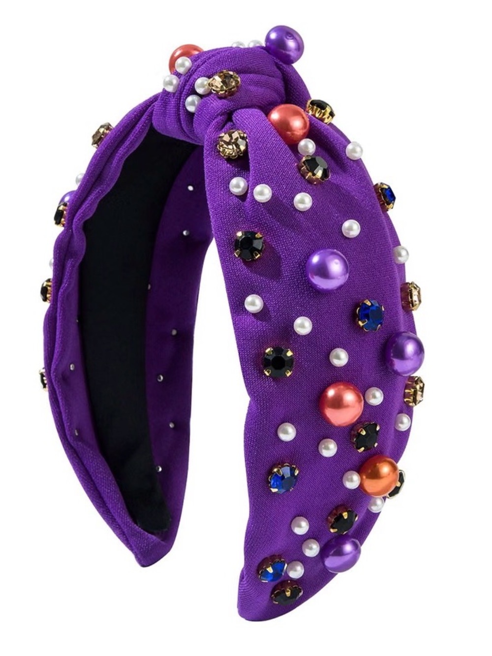 BUY NOW - Glam Purple Pearl Top Knot Headband